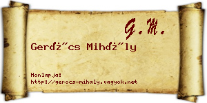 Gerócs Mihály névjegykártya